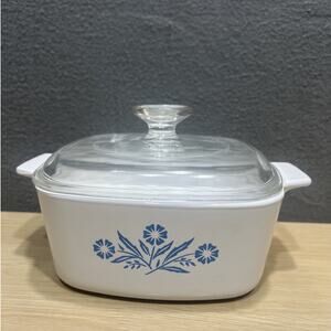 Vintage Corning Ware Blue Cornflower P-1 1/2-B w/ Lid 1960s RARE
